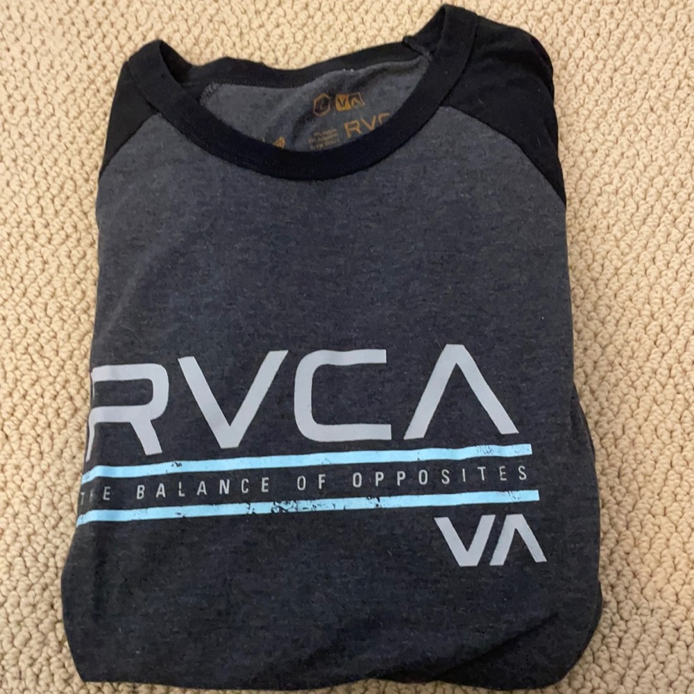 RVCA baseball tee 3/4 sleeve length. Fits like a medium.